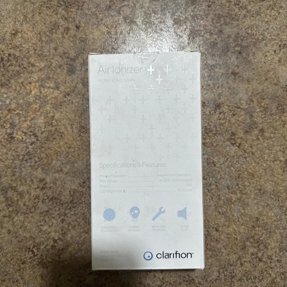 Clarifion Filterless Air Ionizer for Home Negative Ion Filtration System 3-Pack